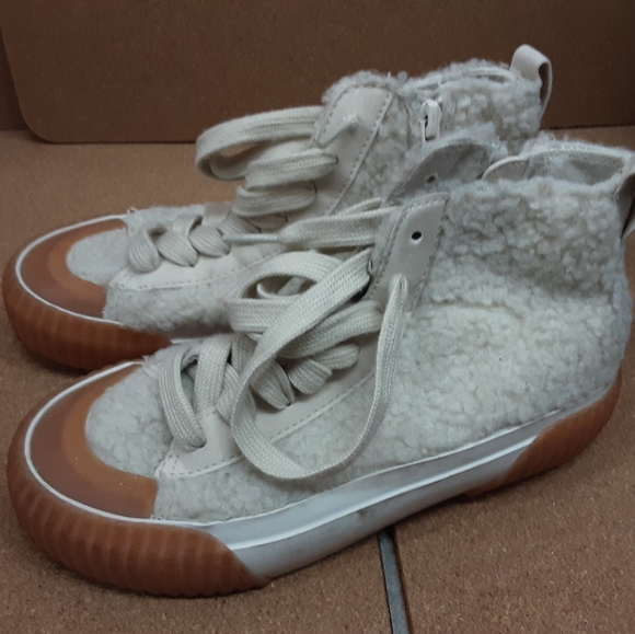 MNG Mango Kid Fleece High Top Sneakers Size 1 - Picture 1 of 15